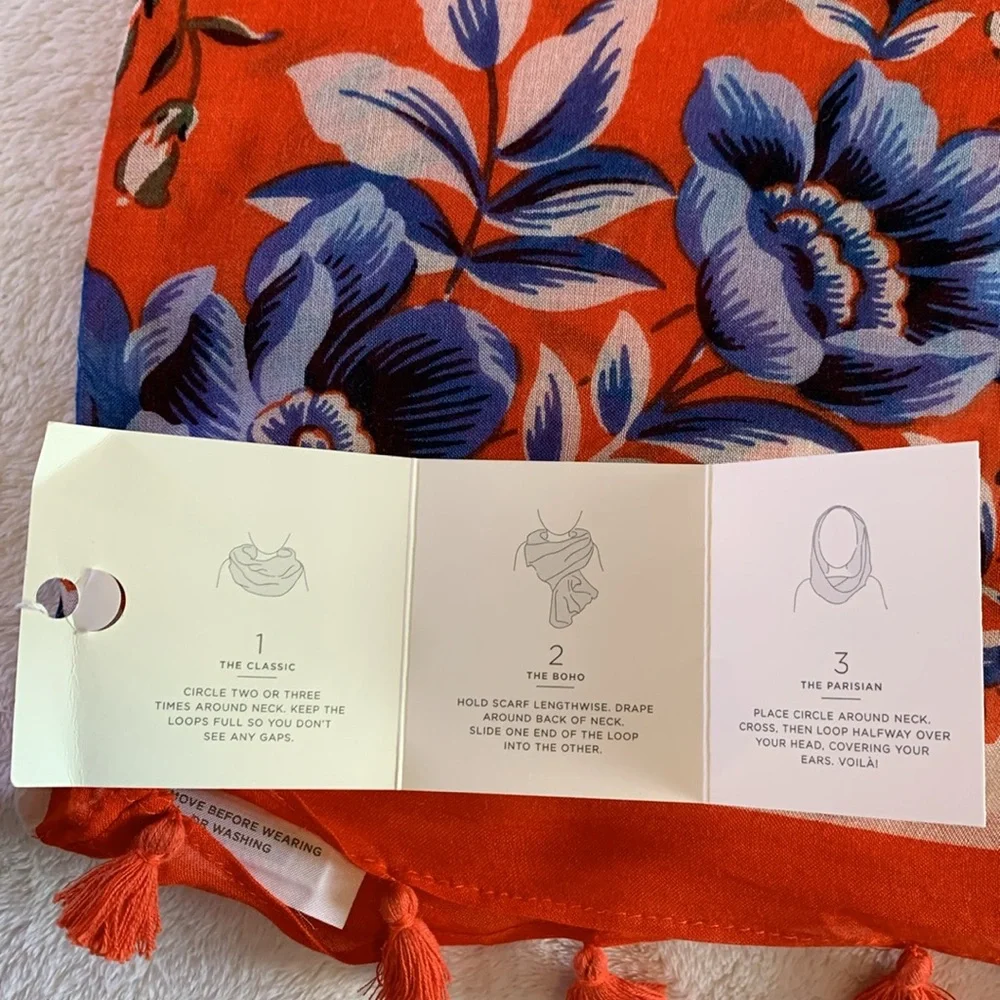 LOFT Large Floral Print Infinity Scarf